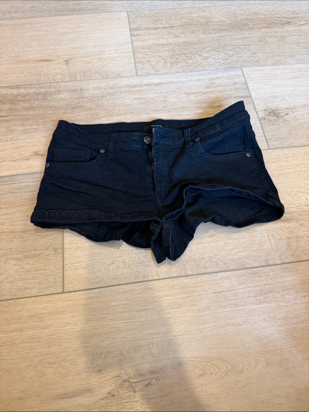 Forever 21 Black Denim Shortie Shorts